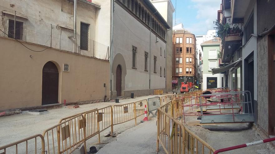 Así están las obras de las calles que rodean el Ayuntamiento de Gandia